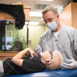 Cedar View Pediatric Dentistry - Dr Tyler working with client.