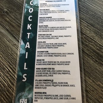 Restaurant 604 - Cocktail menu - Breakfast & Brunch Near Me - Honolulu, Hawaii