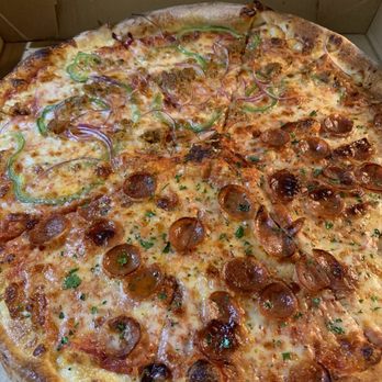 Pizza J - half Strutter Pizza and half Roni - Pizza Near Me - Providence, Rhode Island