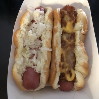 Pop & Dogs - 1/4 lb. hot dogs with sauerkraut and chili & cheese - Hot Dogs Near Me - Clarksville, Tennessee Pop & Dogs - 1/4 lb. hot dogs with sauerkraut and chili & cheese - Hot Dogs Near Me - Clarksville, Tennessee