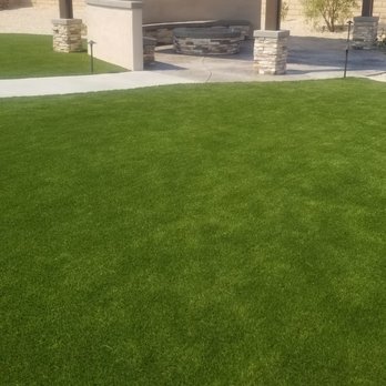 Exterior Designs Custom Landscape - Two large Artificial turf areas for the pets to enjoy, - Landscaping Near Me - Apple Valley, California