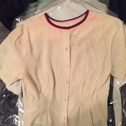 Color from the collar ran all over the rest of the blouse. This has NEVER happened before in all the times I've had it dry cleaned. Color from the collar ran all over the rest of the blouse. This has NEVER happened before in all the times I've had it dry cleaned.