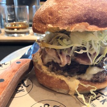Stack 571 Burger and Whiskey Bar - Cubano burger of the month - American Near Me - Vancouver, Washington Stack 571 Burger and Whiskey Bar - Cubano burger of the month - American Near Me - Vancouver, Washington