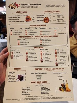 Menu photo 5 HW Seafood Steakhouse Edinburg, TX Menu photo 5 HW Seafood Steakhouse Edinburg, TX