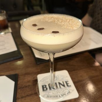 Brine Seafood and Raw Bar - Coconut espresso Martini - absolutely delicious I highly recommend - Seafood Near Me - Sarasota, Florida