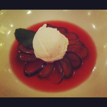 Butchery & Wine - Plum soup with yogurt ice cream - Steakhouses Near Me - Warsaw, MZ Butchery & Wine - Plum soup with yogurt ice cream - Steakhouses Near Me - Warsaw, MZ
