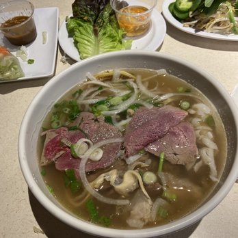 Miss Saigon - 23. Beef Combo Pho. Great broth but needs to be hotter and the fat on flank was extremely tough. - Vietnamese Near Me - Nashville, Tennessee Miss Saigon - 23. Beef Combo Pho. Great broth but needs to be hotter and the fat on flank was extremely tough. - Vietnamese Near Me - Nashville, Tennessee