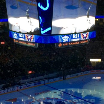 Scotiabank Arena - Kid skating his heart out - you can see him on the big screen.  Wait for the other photo!  It's funny! - Stadiums & Arenas Near Me - Toronto, Ontario