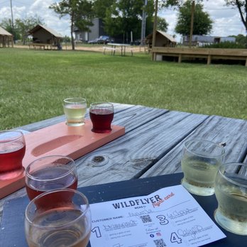 Wildflyer Mead Company - Mead flight. Loved three of the four I order. - Meaderies Near Me - Navasota, Texas Wildflyer Mead Company - Mead flight. Loved three of the four I order. - Meaderies Near Me - Navasota, Texas