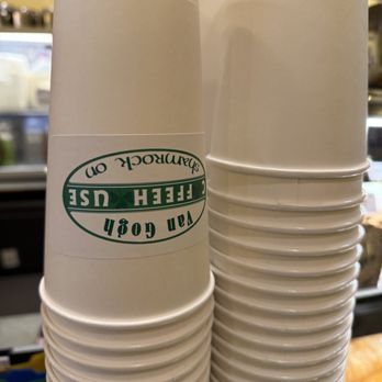 Van Gogh Coffeehouse - St Patrick's Day Labels! How cute :) - Coffee & Tea Near Me - Seattle, Washington