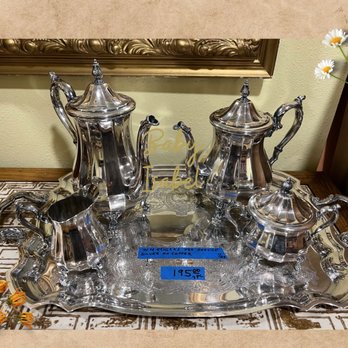 Second Blessings Resale Shop - William Rogers tea service, silver on copper: $195 - Antiques Near Me - Houston, Texas Second Blessings Resale Shop - William Rogers tea service, silver on copper: $195 - Antiques Near Me - Houston, Texas