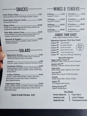 Menu photo 2 Wing Dome Seattle, WA