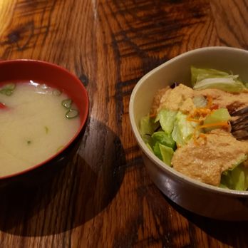 Kasai Japanese Restaurant - Salad and miso - Japanese Near Me - Wadsworth, Ohio