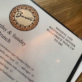 Basil's Restaurant & Tapas Bar - 1/2 bottles of wine on Monday and Wednesday deal! - Mediterranean Near Me - Atlanta, Georgia
