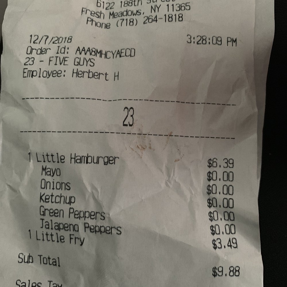 Five Guys - Burgers Near Me - Fresh Meadows, New York