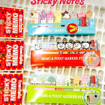 Daiso - These cute sticky note tabs DO REALLY STICK and wont fall off. - Discount Store Near Me - San Dimas, California