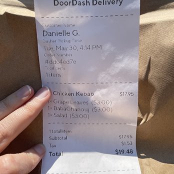 Basha Grill - Receipt - Mediterranean Near Me - Manchester, New Hampshire