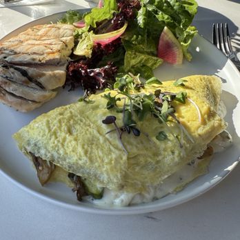 Eight4Nine - French Mushroom omelette, side of chicken - New American Near Me - Palm Springs, California