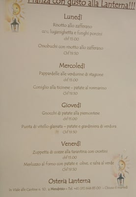 Menu photo 4 Osteria lanterna Mendrisio, TI