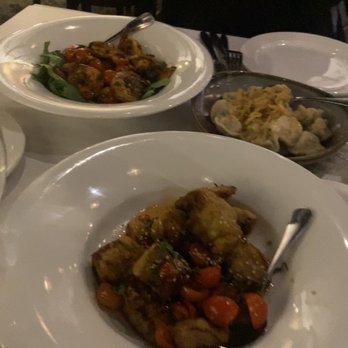 Jibek Jolu - Apps:  Garlic Roasted Shrimp Crispy Eggplant Pelmini dumplings - Russian Near Me - Glenview, Illinois