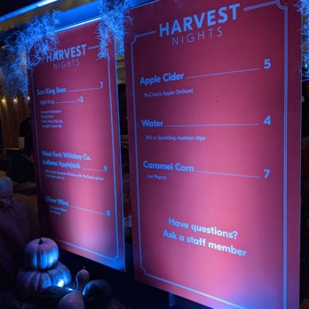 Harvest Nights at Newfields - Drink menu 10/1/2020 - Festivals Near Me - Indianapolis, Indiana