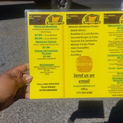 Los Sanchez Grill - Dated June 2023 partial menu