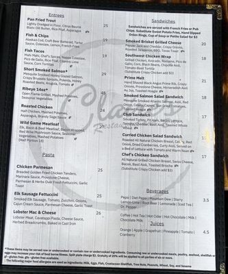 Menu photo 7 Claire's Restaurant and Bar Estes Park, CO