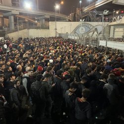 Galatasaray - After the game at the metro entrance