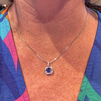 Imperial Jewelers - Custom pendant including a tanzanite center piece and surrounded by diamonds. - Watches Near Me - Saint Thomas, Virgin Islands