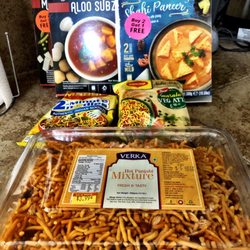 Raj Grocery Store - Haldiram's entrees, Maggi noodles, and a spicy snack--what else is necessary?