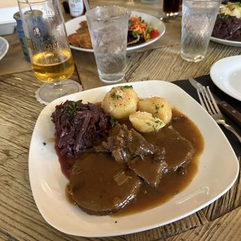 Siegfried's Restaurant - Saurbratten with red cabbage and potato dumplings! Excellent! - German Near Me - Sarasota, Florida Siegfried's Restaurant - Saurbratten with red cabbage and potato dumplings! Excellent! - German Near Me - Sarasota, Florida