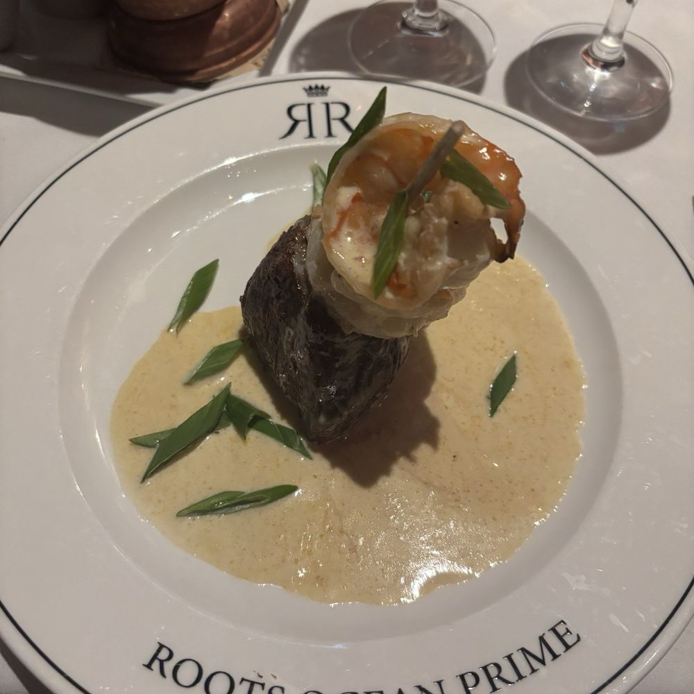 Roots Ocean Prime - Star of the show! Steak was perfectly cooked. Shrimp was tender and delicious. - Steakhouses Near Me - Princeton, New Jersey Roots Ocean Prime - Star of the show! Steak was perfectly cooked. Shrimp was tender and delicious. - Steakhouses Near Me - Princeton, New Jersey