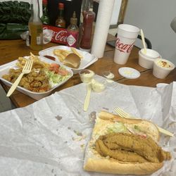 Bon Creole Lunch Counter - Fried Oyster Basket and Catfish Po Boy