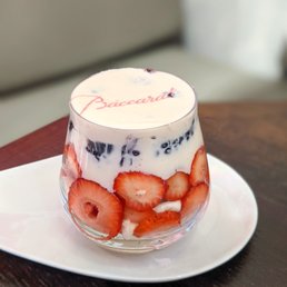 a dessert with strawberries