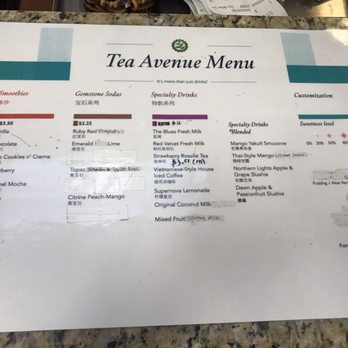 Tea Avenue - Menu - Bubble Tea Near Me - Mesa, Arizona