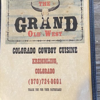 Grand Old West - Menu - Burgers Near Me - Kremmling, Colorado Grand Old West - Menu - Burgers Near Me - Kremmling, Colorado