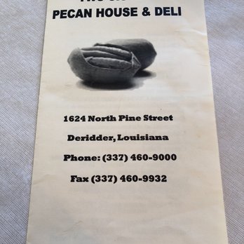 Two Sister's Pecan House - Menu front - Salad Near Me - Deridder, Louisiana