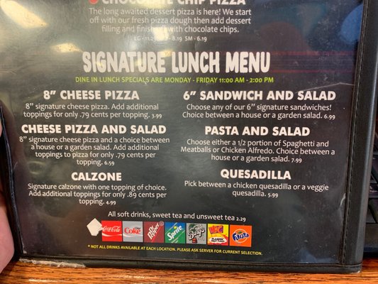 Menu photo 1 Brick Oven Pizza - Poplar Bluff Poplar Bluff, MO Menu photo 1 Brick Oven Pizza - Poplar Bluff Poplar Bluff, MO
