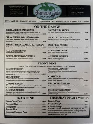 Menu photo 2 Shawano Lake Golf Course Shawano, WI Menu photo 2 Shawano Lake Golf Course Shawano, WI