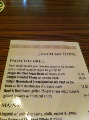 Menu photo 2 Sanctuary Hotel Sydney, NSW Menu photo 2 Sanctuary Hotel Sydney, NSW