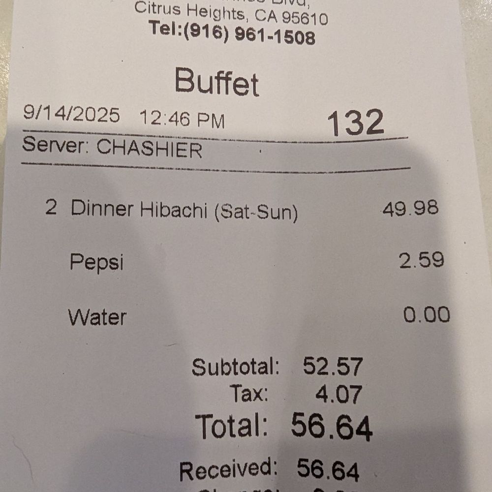 Hibachi Buffet - Weekend price - Buffets Near Me - Citrus Heights, California