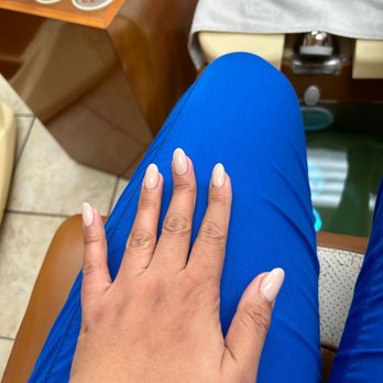 Lucky Nails Spa - Acrylic fill with #596 color "Oak Buff". Almond shaped nails. - Nail Salons Near Me - Santa Rosa, California