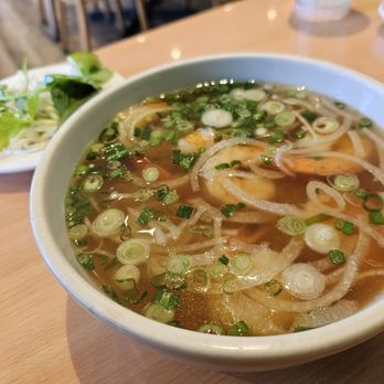 Green Leaf Vietnamese Cuisine - Shrimp Pho with a small vegetable - Vietnamese Near Me - West Lafayette, Indiana Green Leaf Vietnamese Cuisine - Shrimp Pho with a small vegetable - Vietnamese Near Me - West Lafayette, Indiana