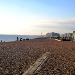 Brighton Sailing Club - Brighton Sea Front: looking towards Hove, with Shoreham in the distance