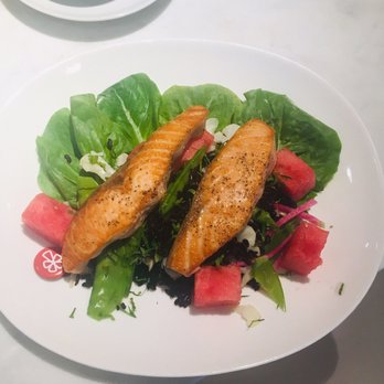 The Table at Crate - Watermelon salad **substituted shrimp for salmon** - New American Near Me - Oak Brook, Illinois
