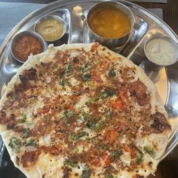 Onion Tomato Garlic Uttappam