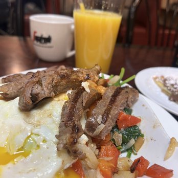 Eggsellent Cafe - Steak Skillet Banana Nutella Crepes - Breakfast & Brunch Near Me - Dallas, Texas