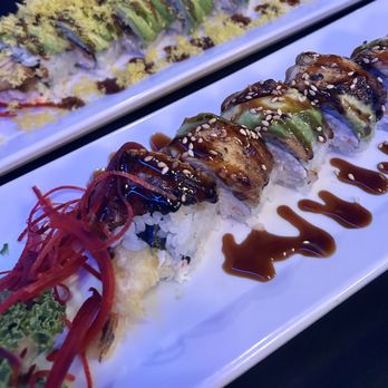 Shoyu Sushi - Dragon roll and Crunch Caterpillar. I ate half already so hade to crop - Sushi Bars Near Me - Bakersfield, California Shoyu Sushi - Dragon roll and Crunch Caterpillar. I ate half already so hade to crop - Sushi Bars Near Me - Bakersfield, California