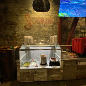 Cooper's Old Time Pit Bar-B-Que - Bean Pot: Pinto Beans, Pickles, onions - Barbeque Near Me - Austin, Texas