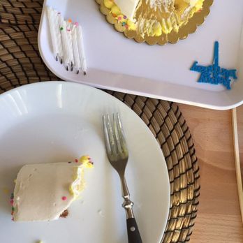 Mazzetti's Bakery - Our moist white with fudge cake for my husbands birthday. Perfect size for our little family of 3. - Bakeries Near Me - Pacifica, California